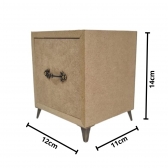 Mini Cômoda Quadrada 1 Gaveta Pés e Puxador de Metal MDF cru