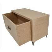 Cômoda Retangular 1 Gaveta Pés e Puxador de Metal MDF cru