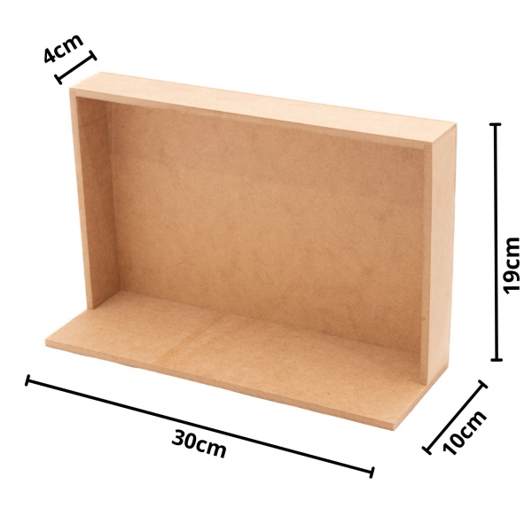 Quadro Moldura Cenário c/ Base Retangular 19x30cm MDF cru