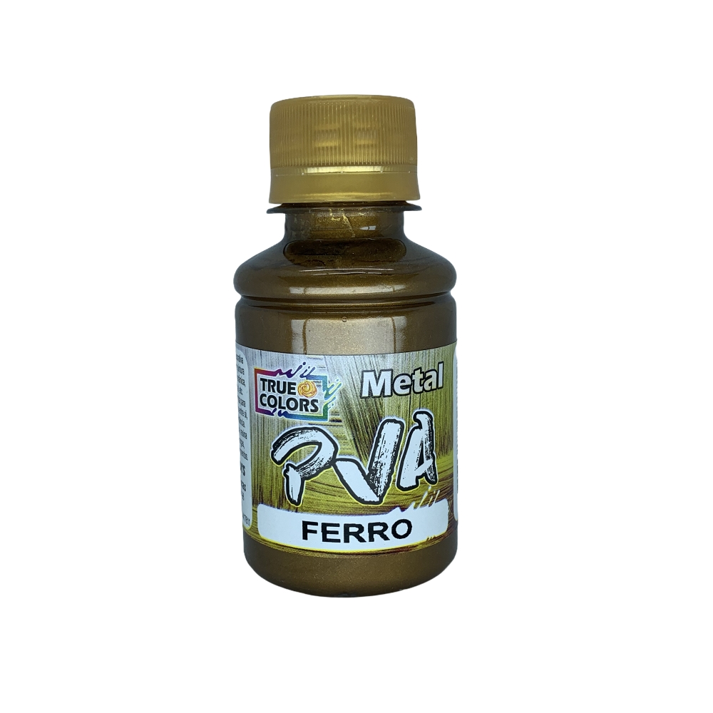 Tinta PVA Metálica 100ml True Colors - Escolha as cores - Ferro 7998100
