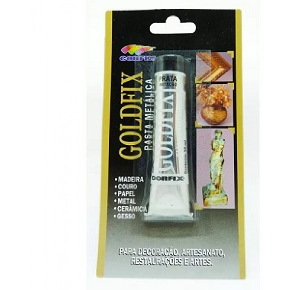 Pasta Metálica Goldfix para Artesanato Pintura Corfix - Escolha as cores - Prata 240