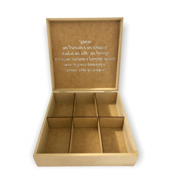 Caixa p/ Bebê Oração do Santo do Santo Anjo MDF Cru Batizado