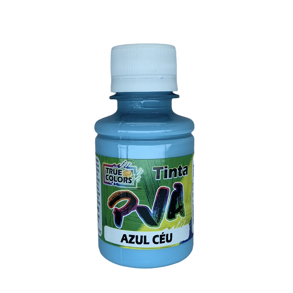 Tinta PVA Fosca 100ml True Colors - Escolha as cores - Azul Céu 7126