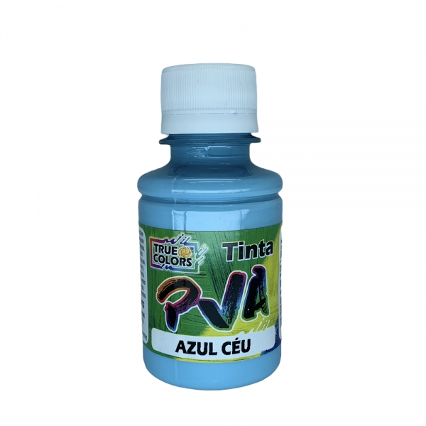 Tinta PVA Fosca 100ml True Colors - Escolha as cores - Azul Céu 7126