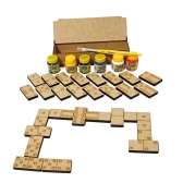 Kit de Pintura Infantil Jogo de Dominó MDF Cru