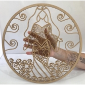 Mandalas Decorativas para Parede 38cm em MDF Cru - Iemanja c/ Ondas