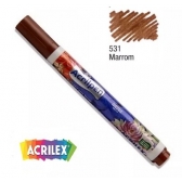 Acrilpen Caneta para Tecido Acrilex Marcador para Tecido - Marrom 531