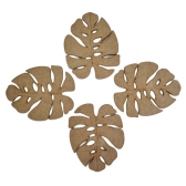 Porta Copos Folha Costela de Adão c/4 MDF cru