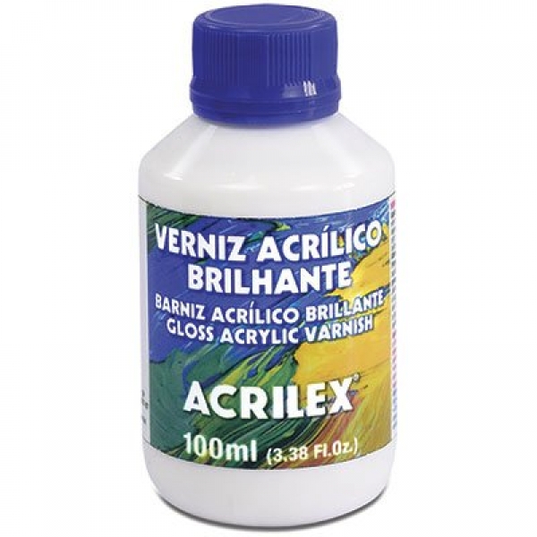 Kit Decoupagem p/ Artesanato: 1 Tinta Branca +1 Verniz Brilhante +1 Verniz Fosco +1 Cola Multicolage +1 Rolinho +1 Pincel