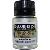 Tinta Vitro Decorfix 150º Metálica 37ml Corfix - Prata 392