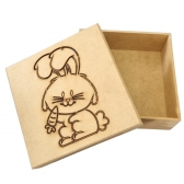 Caixa de Pascoa Coelho c/ Cenoura Bombons Chocolates MDF cru