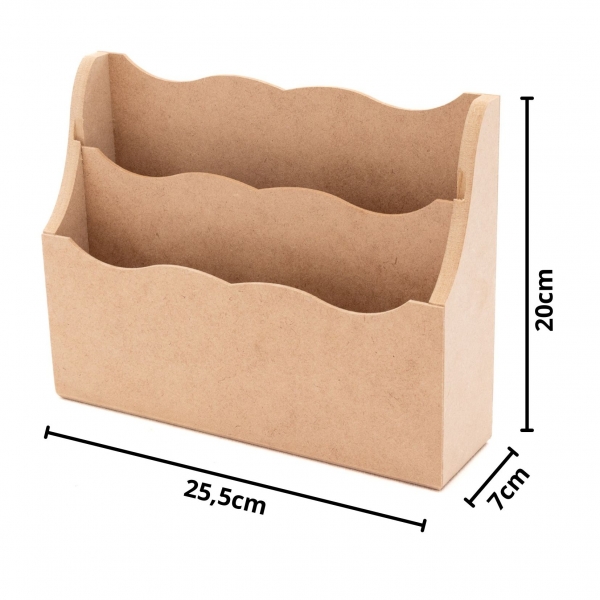 Porta Cartas Correspondência Duplo Mesa Parede MDF cru