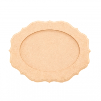 Quadro Moldura Porta Retrato Oval 8 Bicos G MDF cru