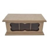 Caixa Chá Retangular c/ Vidro Frontal e Divisórias MDF cru