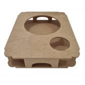 Bandeja Prato e Copo 30x38cm Sofá Almoço Jantar MDF cru