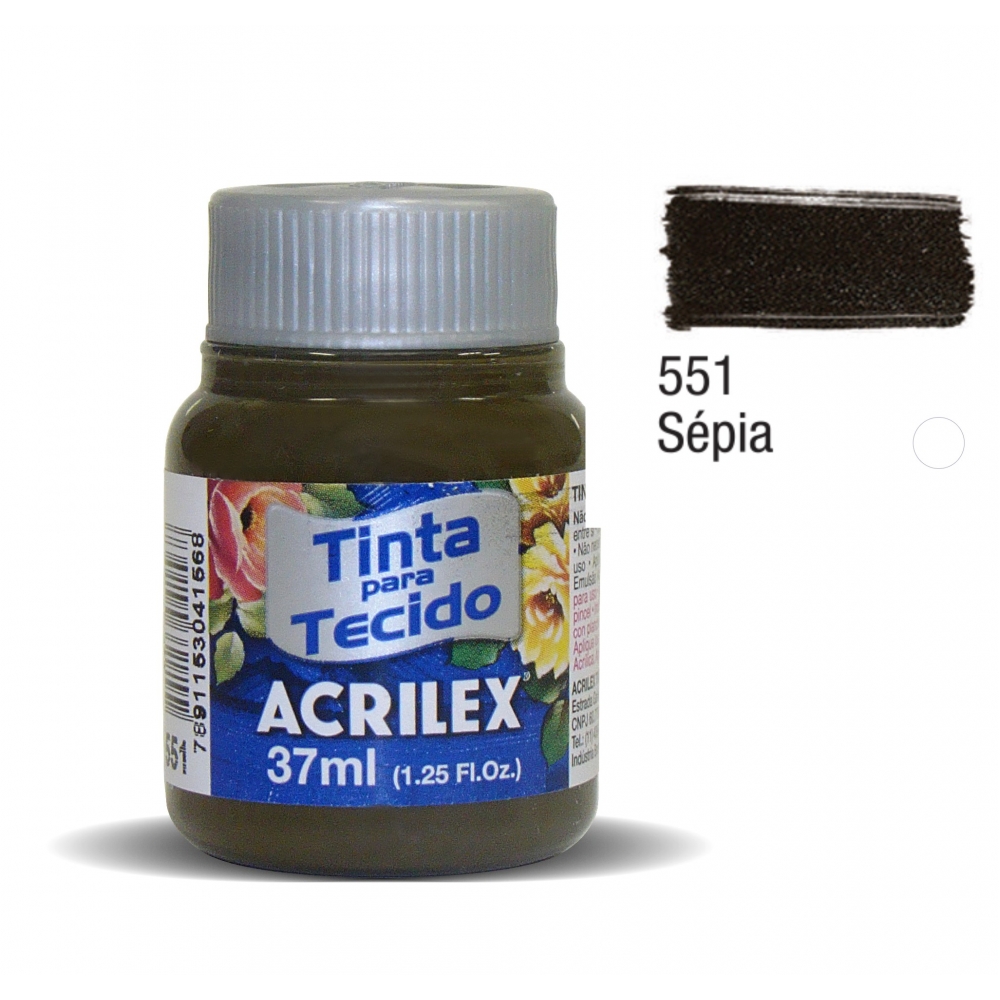 Tinta para Tecido Fosca 37ml Acrilex - 551 Sépia