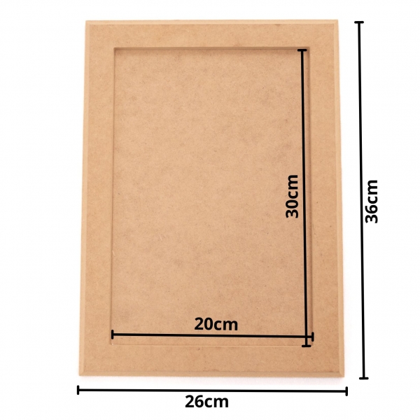 Quadro Moldura c/ Borda Retangular 20x30cm Decoração MDF cru