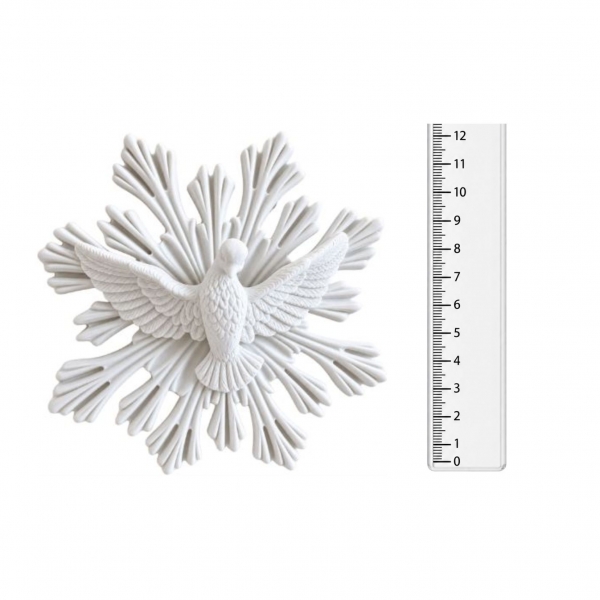 Aplique Espírito Santo com Resplendor em Resina -12cm