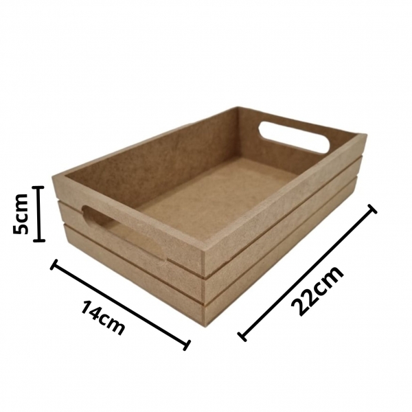 Bandeja Riscada P 14x22cm Cozinha Café Festa MDF cru