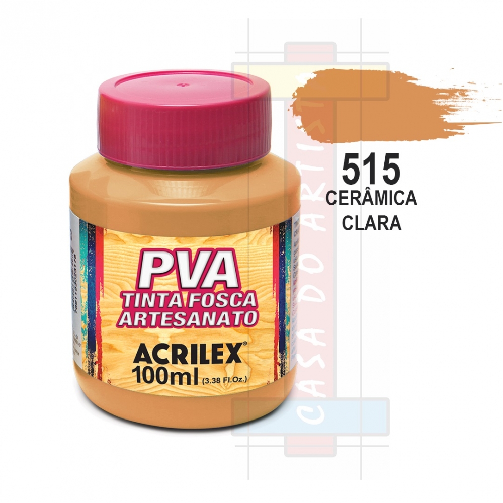Tinta PVA Fosca Para Artesanato 100ml Acrilex - 515 Cerâmica Clara