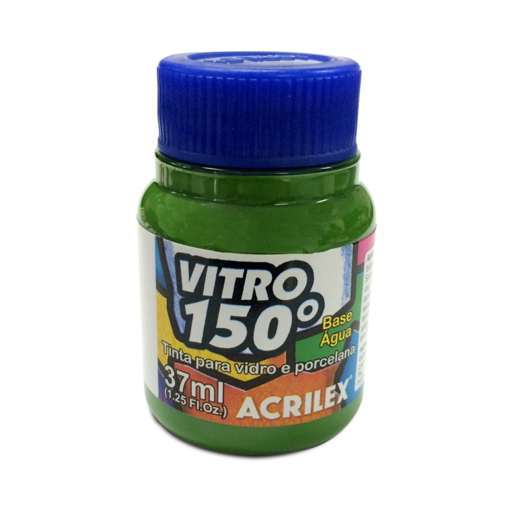 Tinta Vitro 150 - 37ml Acrilex Vidro Porcelana Cerâmica - Escolha a Cor - Verde Musgo