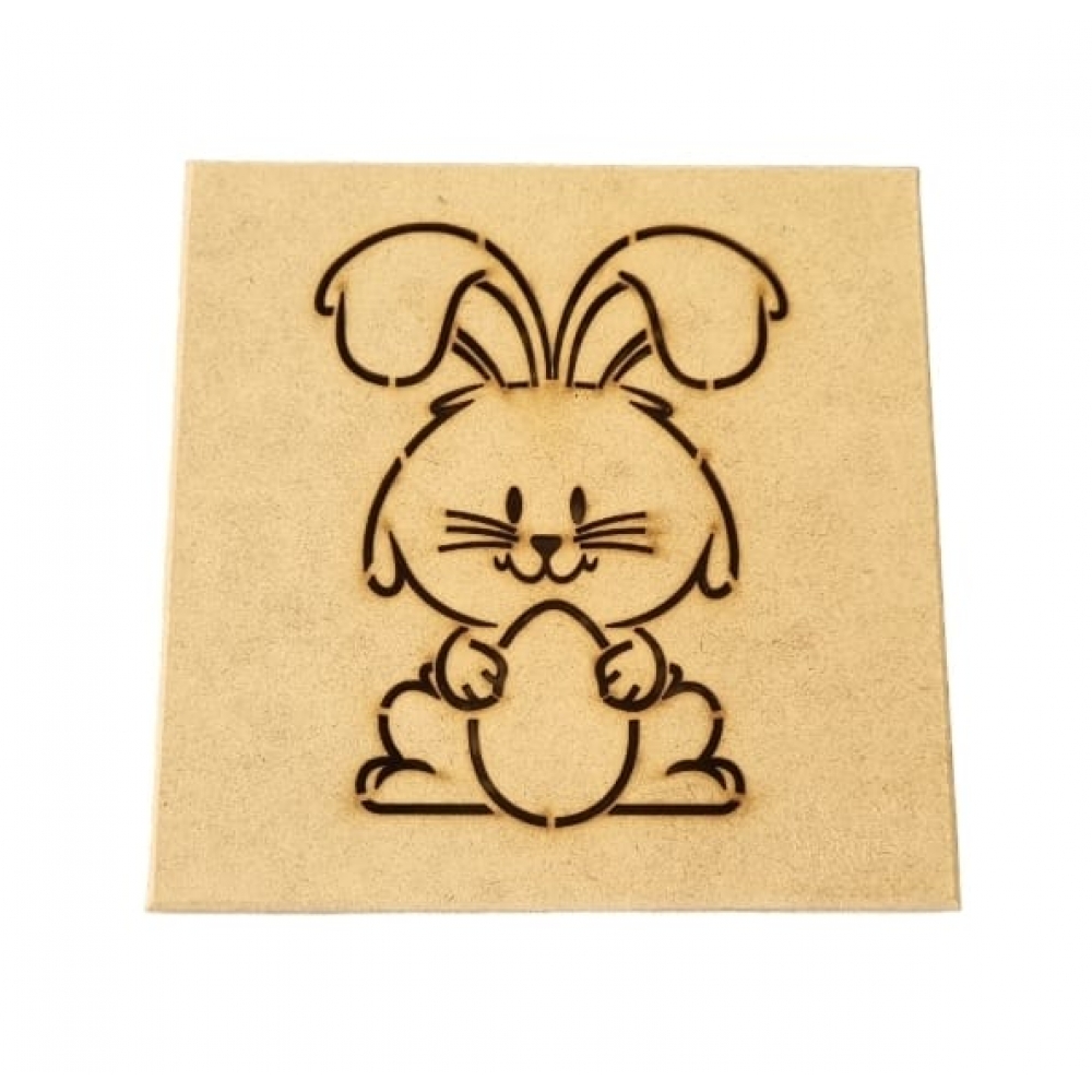 Caixa de Pascoa Coelho com Ovo Bombons Chocolates MDF cru