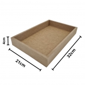 Bandeja Lisa M Retangular 21x32cm Lavabo Café Mesa  MDF cru
