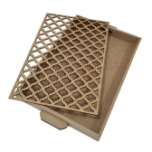 Bandeja Decoração Treliça 22x32cm Cozinha Café Festa MDF cru