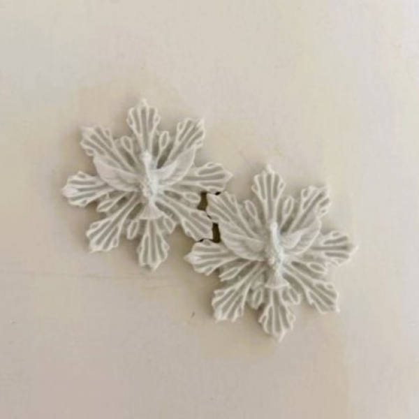 Aplique Espírito Santo com Resplendor em Resina - 4,5X4,5cm - 2 unidades
