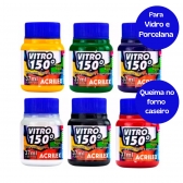 Kit Tinta Vitro 150º 37ml Acrilex Vidro Porcelana