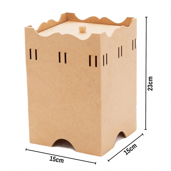 Kit Higiene Bebê Passa Fita Porta Fraldas Abajur MDF cru