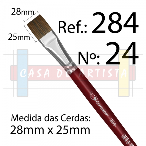 Pincel Chato Pelo Sintético Macio ref. 284 Condor Pintura Artística - 24