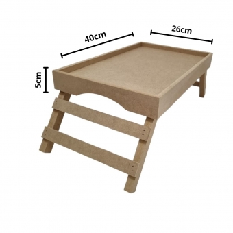 Bandeja Café da Manhã Reta 26x40 Cama Sofá Notebook MDF cru