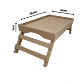 Bandeja Café da Manhã Reta 26x40 Cama Sofá Notebook MDF cru