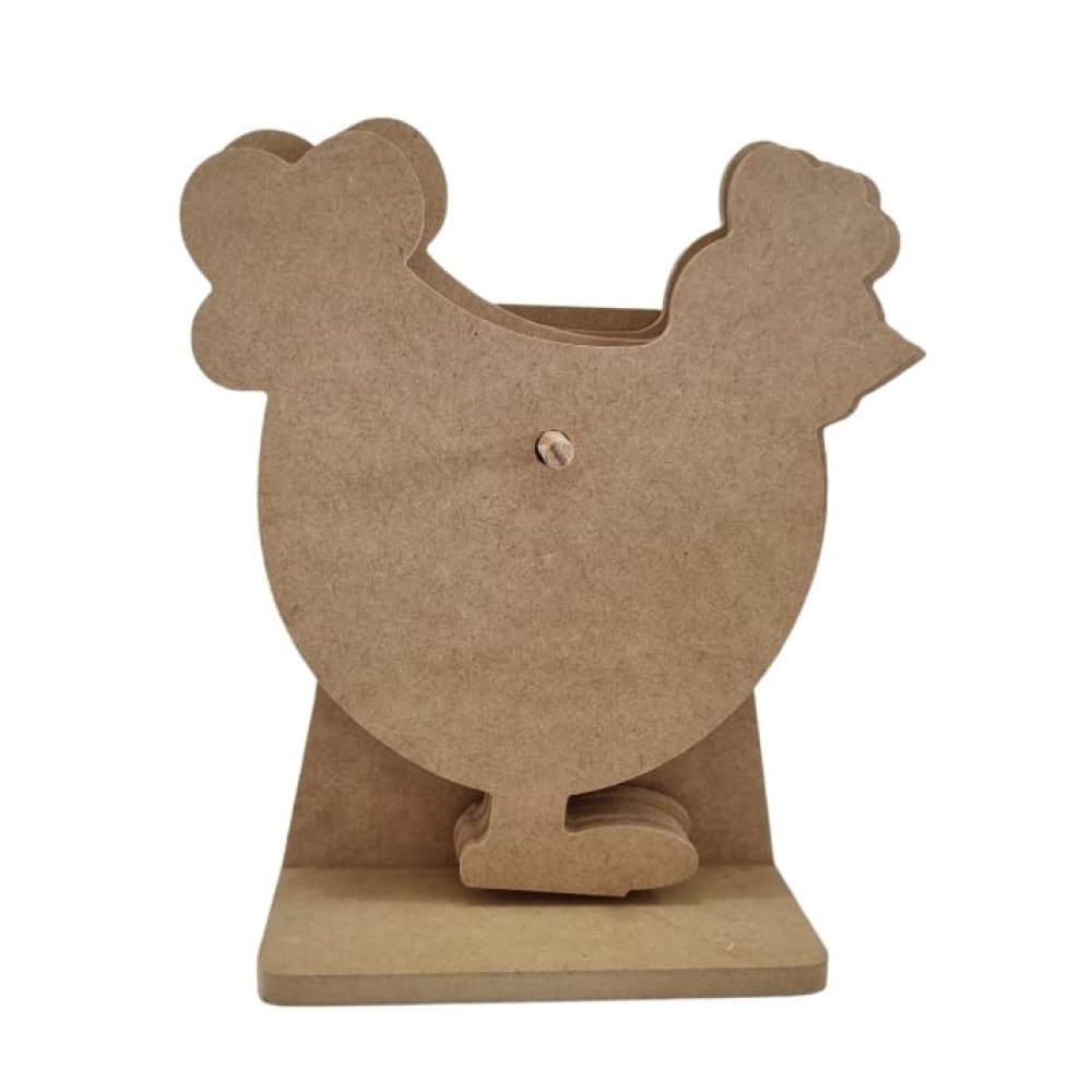 Descanso de Panelas Recorte de Galinha c/ 4 suportes MDF Cru