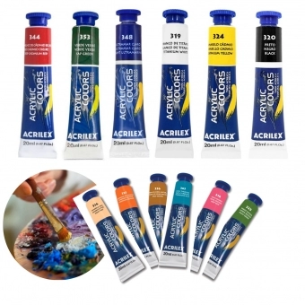 Tinta Acrílica para Pintura em Tela 20ml Acrilex - Escolha as Cores