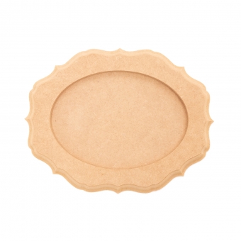 Quadro Moldura Porta Retrato Oval 8 Bicos Decoração MDF cru