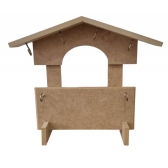 Porta Xícara Casinha c/ Telhado e Gancho em Metal MDF cru