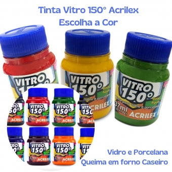 Tinta Vitro 150 - 37ml Acrilex Vidro Porcelana Cerâmica - Escolha a Cor