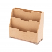 Porta Cartas Correspondência Triplo Mesa Pés Metal MDF cru