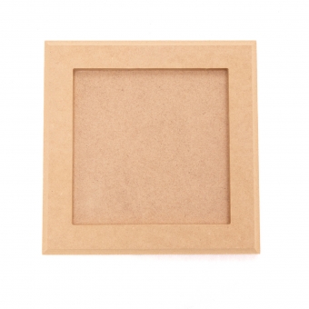 Quadro Moldura c/ Borda Quadrado 25x25cm Decoração MDF cru