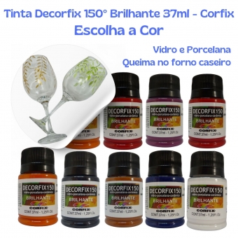 Tinta Vitro Decorfix 150º Brilhante 37ml Corfix -para Vidro