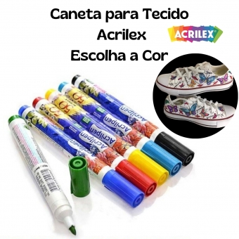 Acrilpen Caneta para Tecido Acrilex Marcador para Tecido