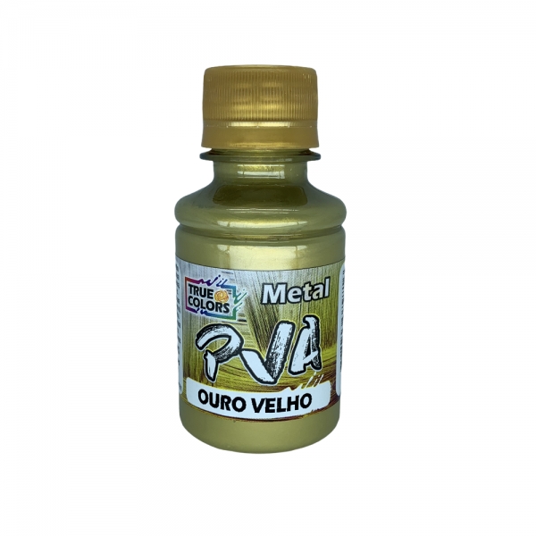Tinta PVA Metálica 100ml True Colors - Escolha as cores - Ouro Velho 7993100