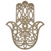 Mandala Mão de Fátima Olho Grego15cm em MDF Cru