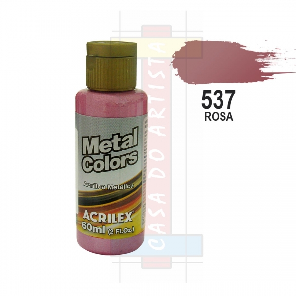 Tinta Acrílica Metálica Metal Colors 60ml Acrilex - Rosa 537