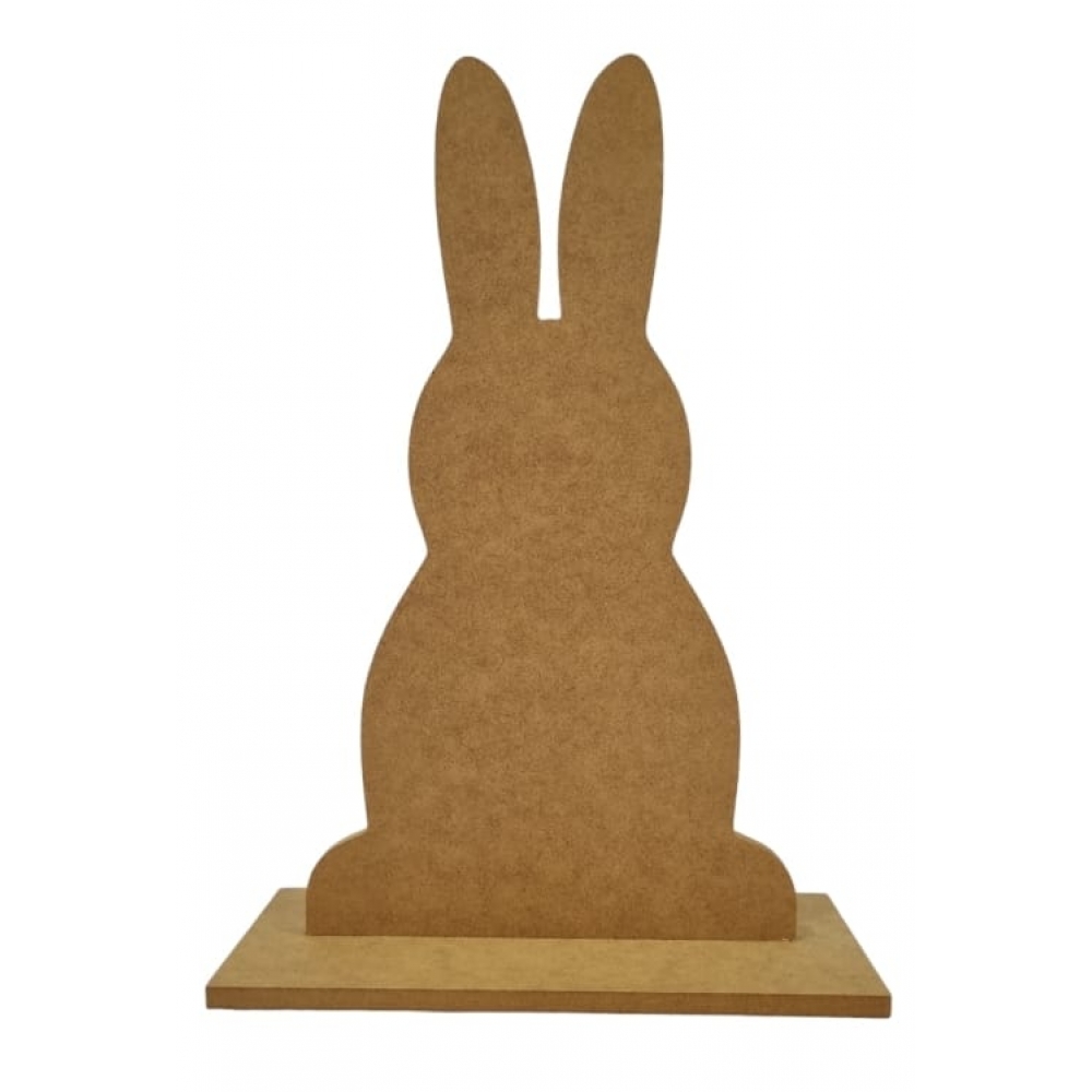 Recorte Coelho da Pascoa de Frente na Base MDF cru