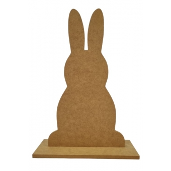 Recorte Coelho da Pascoa de Frente na Base MDF cru