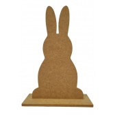 Recorte Coelho da Pascoa de Frente na Base MDF cru