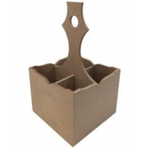 Porta Talher Quadrado com Alça Central 4 divisões MDF Cru